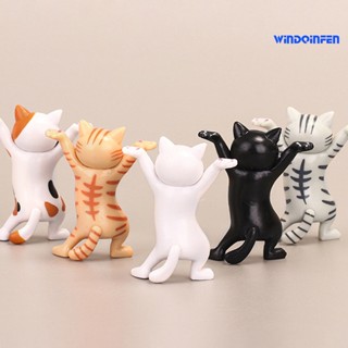 【WD】ขาตั้งปากกา Pvc ลายการ์ตูนแมว 5 ชิ้น สําหรับตกแต่งเค้กตั้งโต๊ะ