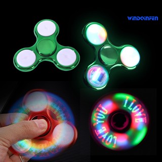 【WD】ของเล่น Fidget Hand Spinner มีไฟ LED เปลี่ยนสีได้ สําหรับบ้าน