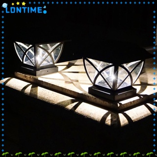 Lontime โคมไฟ LED พลังงานแสงอาทิตย์ กันน้ํา กันฝน สําหรับติดรั้ว สวน กลางแจ้ง