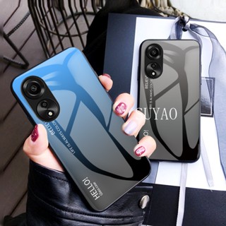 เคสโทรศัพท์มือถือแบบแก้ว ไล่โทนสี แฟชั่น สําหรับ Oppo A78 A58 A38 4G A58 A38 A78 5G