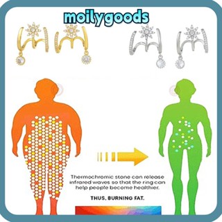 Moilyhd ต่างหูระย้า ระบายน้ํา น้ําเหลือง แม่เหล็ก ทองแดง ตะขอคู่ ต่างหู อิฐน้ํา แปดแฉก ดาว อุปกรณ์เสริม สําหรับผู้หญิง