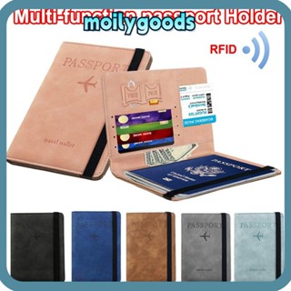 Moilyhd RFID กระเป๋าหนังใส่หนังสือเดินทาง แบบบางพิเศษ สําหรับเดินทาง