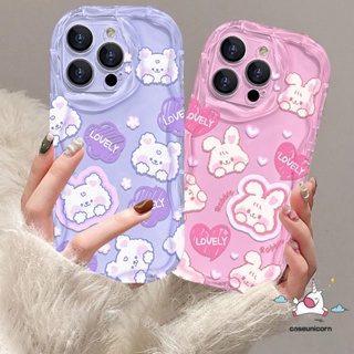 เคสโทรศัพท์มือถือ Tpu นิ่ม ขอบโค้ง ลายการ์ตูนกระต่าย หมีน่ารัก 3D สีแคนดี้ สําหรับ Infinix Hot 30i 8 9 Note 12 G96 Hot 8 10Lite 12 10 30 9 20 Play Smart 6 7 5 6Plus