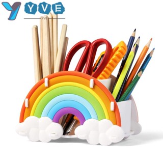 Yve กล่องดินสอ ซิลิโคน สีรุ้ง หลายช่อง สร้างสรรค์ สําหรับออฟฟิศ