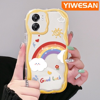 เคสโทรศัพท์มือถือ ซิลิโคนนุ่ม ใส กันกระแทก ลายการ์ตูนสายรุ้งน่ารัก สําหรับ OPPO A57 2022 A77 2022 A57s A77E A77S