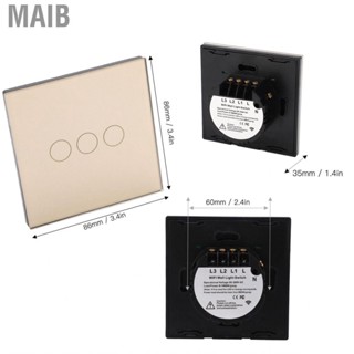 Maib Smart WiFi Switch Touch Control AC80‑260V 3 Way Timing Function Good Compatibility RF433 RF for Bedroom Kitchen Light