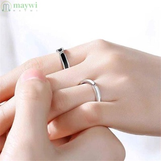 Maywi แหวนคู่รัก สีเงิน สําหรับคู่รัก เครื่องประดับแฟชั่น ของขวัญวันวาเลนไทน์