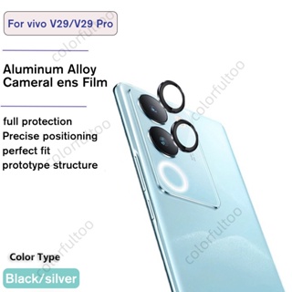 Back Protective Film For Vivo V29 5G V 29 V29 Pro V29Pro 2023 3D Full Cover Alloy Tempered Glass Metal Ring Cover Camera Rear Screen Protector Lens Film