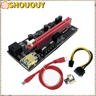 Shououy การ์ดไรเซอร์ PCI-E USB 3.0 PCIE 1X เป็น 16X Dual LED