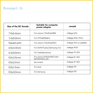 Rox อะแดปเตอร์ชาร์จ 100PD Usb C TypeC เป็น DC7954 7450 5525 6544 6330 5521 5517 5530 ทรงสี่เหลี่ยม ชาร์จเร็ว และมีประสิทธิภาพ