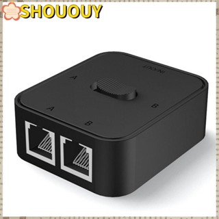 Shououy กล่องสวิตช์อีเธอร์เน็ต RJ45 CAT6 เข้า 1 ออก 1 สําหรับแล็ปท็อป 2 in 1