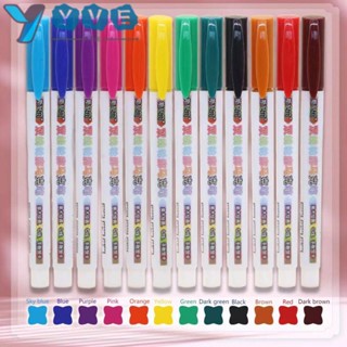 Yve ปากกาไฮไลท์ เส้นคู่ 8 12 สี สําหรับตกแต่งสมุดภาพ 8 ชิ้น 12 ชิ้น