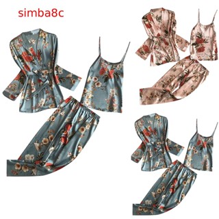 【Simba】ชุดนอนลูกไม้ สามชิ้น สําหรับผู้หญิง