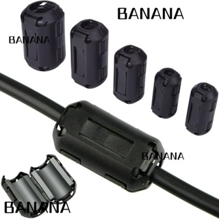 Banana1 คอยล์โช้ค EMI RFI แคลมป์ลูกปัดเฟอร์ไรท์ เชื่อมต่อสายเคเบิล 3.5 5 7 9 13 มม. สีดํา