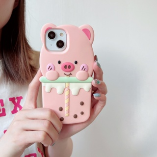 เคสซิลิโคน ลายการ์ตูนหมู 3D สําหรับ iPhone 11 11promax 12 12Pro 12promax 13 13Pro 13promax 14 14Pro 14promax iPhone 14