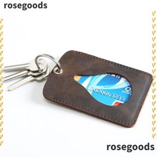 Rosegoods1 กระเป๋าใส่บัตรเครดิต บัตรธนาคาร หนังวัวแท้ แบบบาง ขนาดเล็ก ของขวัญ