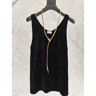 ♥ เช็คสินค้าก่อนสั่ง YSL TANK TOP + GOLD SNAKE NECKLACE เสื้อกล้าม กำมะหยี่  + สร้อยงู สีทอง วายเอสแอล