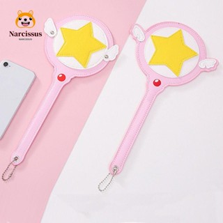 Narcissus กระเป๋าใส่บัตร หนัง PU ลายการ์ตูนอนิเมะ Star Magic Wand น่ารัก คุณภาพสูง