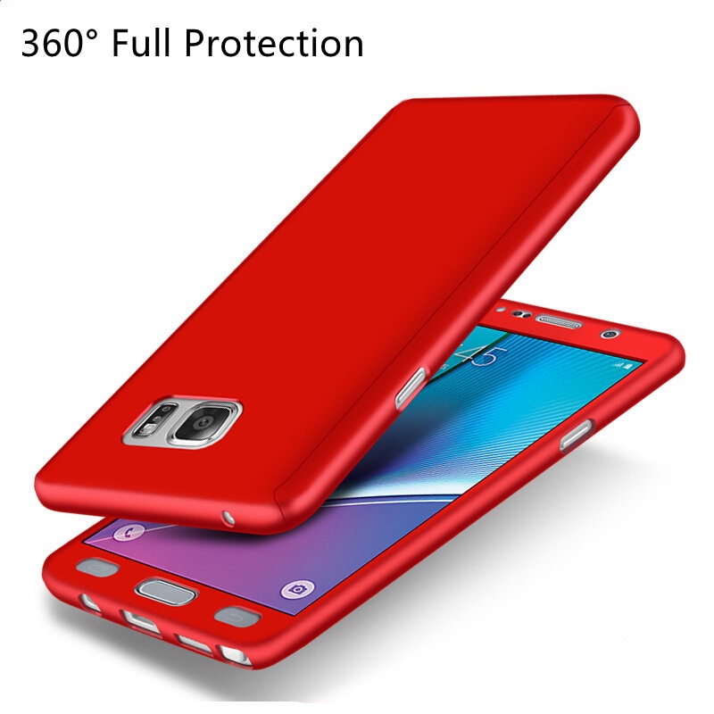 【พร้อมตัวป้องกันหน้าจอ】เคส Pc แบบแข็ง เนื้อแมตต์ 360 สําหรับ Samsung Galaxy Note 5° ฝาครอบป้องกัน ป้องกันรอยขีดข่วน เป็นมิตรกับผิวหนัง กันกระแทก
