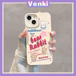 Venki - เข้ากันได้สำหรับ เคสไอโฟน เคสไอโฟน11 เคส iphone 11 เป็นมิตรกับสิ่งแวดล้อมย่อยสลายได้เคสสีขาวกันกระแทกป้องกันหมีน่ารักกระต่ายเข้ากันได้กับ iPhone 14 Pro max 13 Pro max 12 Pro Max 11 XR XS 7Plus 8Plus