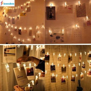 Led Photo Clip Light String การจัดวันคริสต์มาส Light String ICECUBE