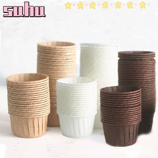 Suhuhd 50 ชิ้น กระดาษ คัพเค้ก แม่พิมพ์ เครื่องมือตกแต่งเค้ก DIY ห่อ