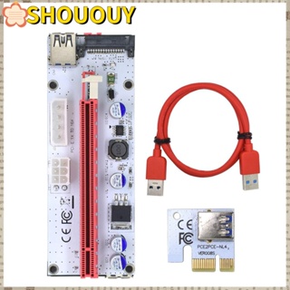 Shououy อะแดปเตอร์การ์ดไรเซอร์ PCIE 4Pin 6Pin 15Pin SATA