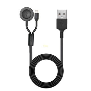 Btsg สายชาร์จหูฟังไร้สาย USB สําหรับ Fossil Gen6 5 4 in 1