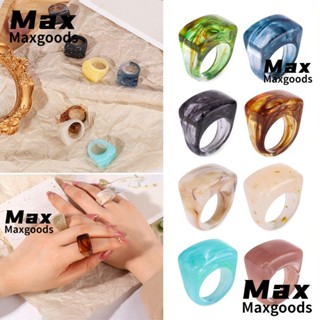 Maxg แหวนอะคริลิคใส ลายหินอ่อน เครื่องประดับ สําหรับของขวัญ