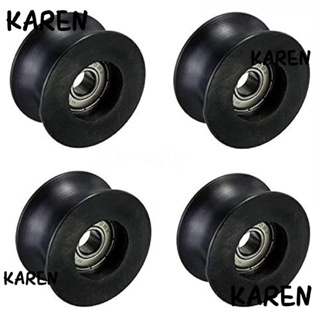 Karen รอกร่องตัว U 8x40x20 มม. ไนล่อน สีดํา 4 ชิ้น