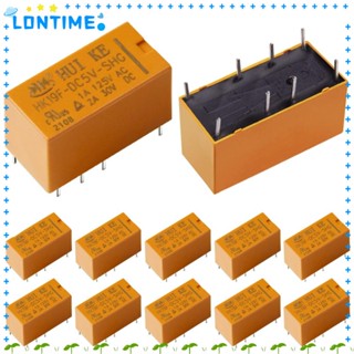 Lontime โมดูลรีเลย์ 8 Pin 2NO สวิตช์รีเลย์ HK19F-DC5V-SHG DPDT DC 5V คอยล์ 2NC HK19F-DC5V-SHG 12 ชิ้น