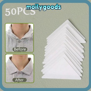 Moilyhd แผ่นเทป PVC กันม้วน มีกาวในตัว สําหรับจัดแต่งทรงเสื้อเชิ้ต 50 ชิ้น