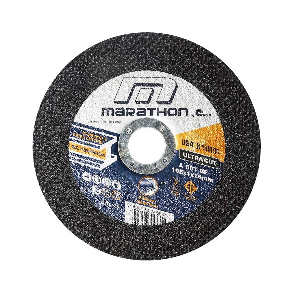 แผ่นตัดเหล็ก MARATHON ****สีดำ**** (มาราธอน) 4"X1 NEW BLACK CUT ใบตัดเหล็ก OIL8448