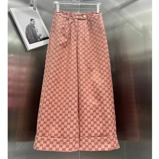 ♥ เช็คสินค้าก่อนสั่ง GUCCI GG COTTON CANVAS PANTS กางเกงขายาว ขาบาน ทรงสวย ทรง4 ส่วน กุชชี่