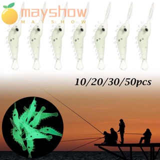 Mayshow 10/20/30/50 ชิ้น กุ้งเรืองแสง เหยื่อตกปลา เรืองแสง ชีวภาพ สร้างสรรค์ ตะขอนุ่ม หนอน ซิลิโคน