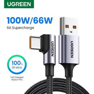 Ugreen สายชาร์จ Usb 100W 6A Usb C 27W ชาร์จเร็ว สําหรับ Huawei Honor Usb C