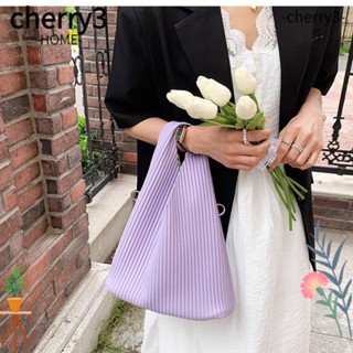 Cherry3 กระเป๋าถือ กระเป๋าสะพายไหล่ สะพายข้าง หนัง PU แบบนิ่ม สีพื้น เข้ากับทุกการแต่งกาย สําหรับเด็กผู้หญิง