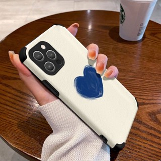 เคสโทรศัพท์มือถือ แบบนิ่ม ลายหัวใจ สีเบจ สีฟ้า สําหรับ Iphone 14 13Promax 11Pro XR Xsmax 8 12Pro