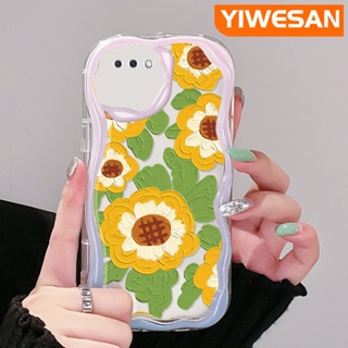 เคสโทรศัพท์มือถือ ซิลิโคนนิ่ม ใส กันกระแทก ลายภาพวาดสีน้ํามัน รูปดอกทานตะวัน สําหรับ OPPO A3s A12E A5 2018 Realme C1