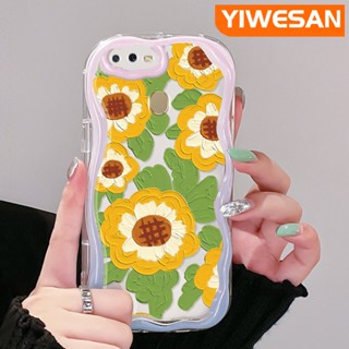 เคสโทรศัพท์ ซิลิโคนนิ่ม ใส กันกระแทก ลายภาพวาดสีน้ํามัน รูปดอกทานตะวัน สําหรับ OPPO A12 A12s A5s A7 A11K