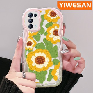 เคสโทรศัพท์มือถือ ซิลิโคนนิ่ม ใส กันกระแทก ลายภาพวาดสีน้ํามัน รูปดอกทานตะวัน สําหรับ OPPO Reno 5 5G Reno 5K 5G Find X3 Lite