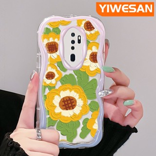 เคสโทรศัพท์มือถือ ซิลิโคนนิ่ม ใส กันกระแทก ลายภาพวาดสีน้ํามัน รูปดอกทานตะวัน สําหรับ OPPO A5 2020 A9 2020