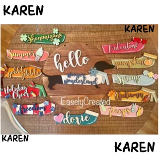 Karen จี้ป้ายประตู รูปสุนัข เทศกาล DIY แบบเปลี่ยนได้ 15 ชิ้น