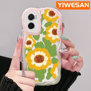 เคสโทรศัพท์ ซิลิโคนนิ่ม ใส กันกระแทก ลายภาพวาดสีน้ํามัน รูปดอกทานตะวัน สําหรับ OPPO A76 A96 A36