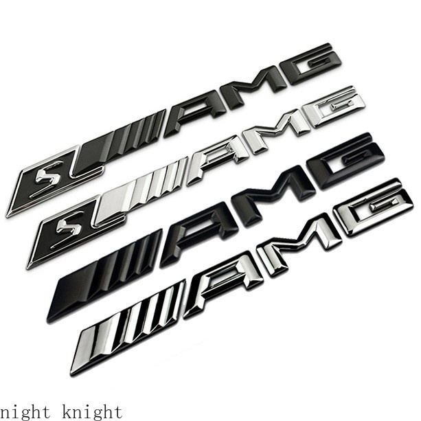 สีดําและเงิน AMG SAMG โลหะรถสติกเกอร์ด้านหลังสําหรับ Mercedes Benz A200 A220 A250 A260 โลหะรถสติกเกอร์ด้านหลังสําหรับ Mercedes Benz Auto 3D Letter Trunk Emblem Badge Decal อุปกรณ์เสริม