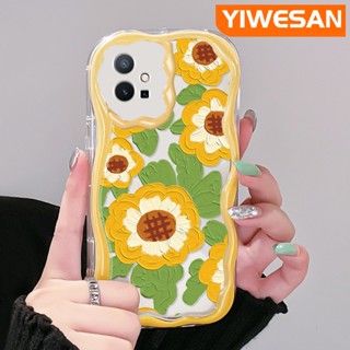 เคสโทรศัพท์มือถือ ซิลิโคนนุ่ม ใส กันกระแทก ลายภาพวาดสีน้ํามัน รูปดอกทานตะวัน สําหรับ vivo y55 y75 5G y55s 2023 y33s 2023 y33e y52t y30 t1 5G iqoo z6