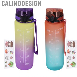 Calinodesign Water Bottle  Time Marker Small with  Rope for Office Gym Cycling