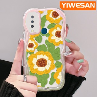 เคสโทรศัพท์ ซิลิโคนนิ่ม ใส กันกระแทก ลายภาพวาดสีน้ํามัน รูปดอกทานตะวัน สําหรับ VIVO Y12 Y15 Y17 Y12i Y3 Y3s 2020