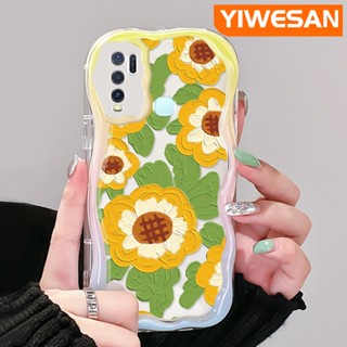 เคสโทรศัพท์มือถือ ซิลิโคนนิ่ม ใส กันกระแทก ลายภาพวาดสีน้ํามัน รูปดอกทานตะวัน สําหรับ VIVO Y30 Y30i Y50