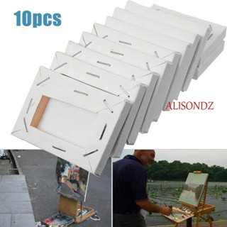 Alisondz กรอบมินิ 10 ชิ้น สีขาว สําหรับสีน้ํามัน อะคริลิค ยืด ศิลปิน ผ้าใบ